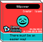 The shelf sprite of one of Jimmy T.'s favorite artist comics: Willpower in the game WarioWare: D.I.Y..