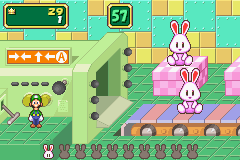 The mini-game, Bunny Belt from Mario Party Advance