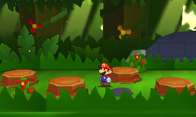 Fourth, fifth, sixth and seventh paperization spots in Shy Guy Jungle of Paper Mario: Sticker Star.