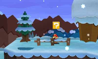 Second ? Block in Snow Rise of Paper Mario: Sticker Star.