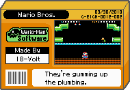 The shelf cover for one of 18-Volt's microgames in WarioWare: D.I.Y.