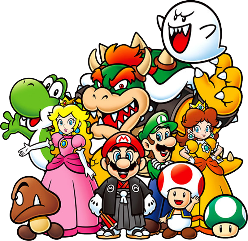 File:Super Mario character group (NewYearMario).png - Super Mario Wiki ...