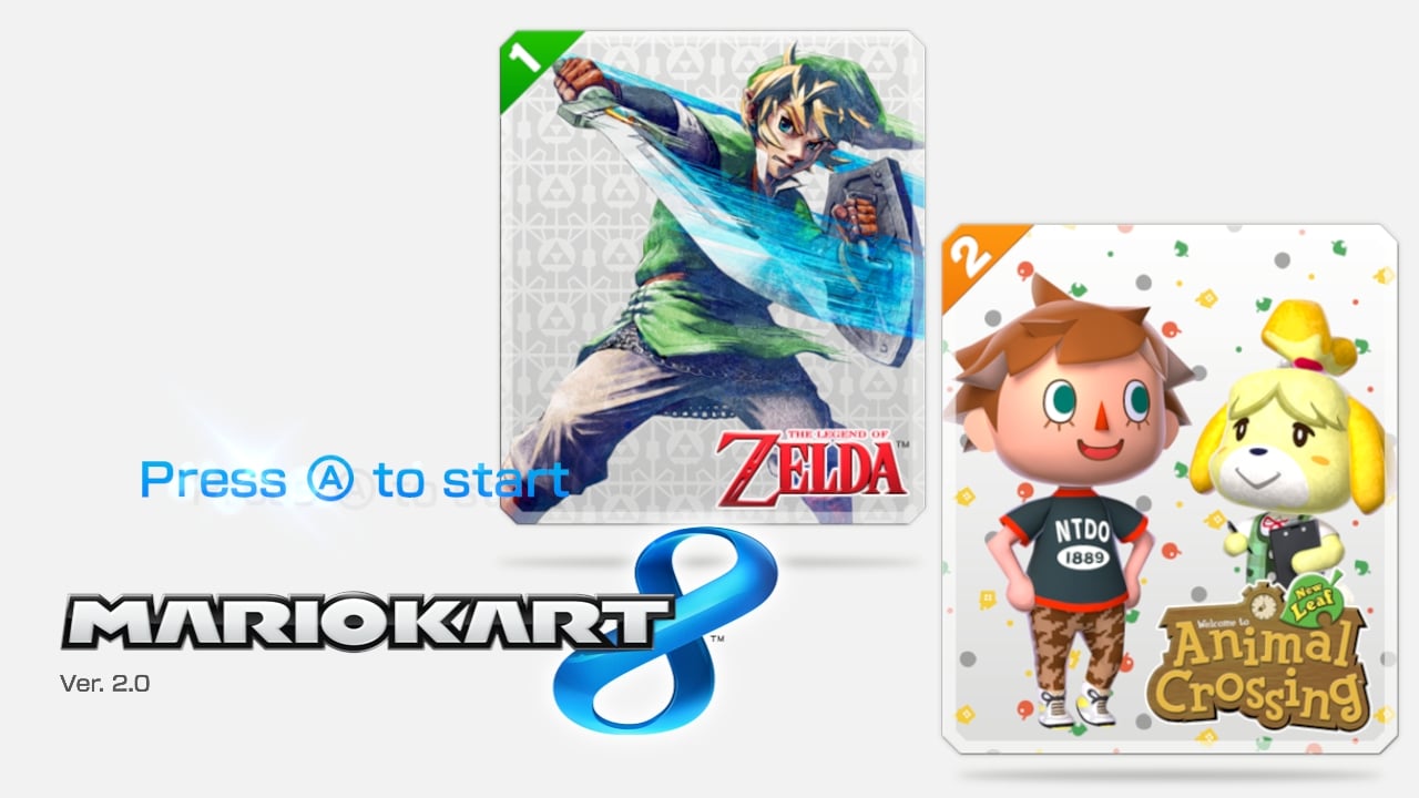 Title screen with the DLC icons.