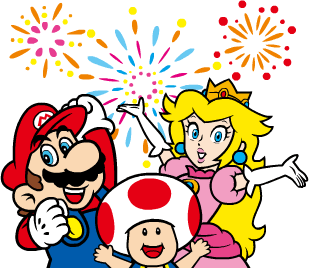 File:Mario Peach Toad celebrating - Super Mario Sticker.gif