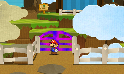 First paperization spot in Whammino Mountain of Paper Mario: Sticker Star.