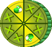 Sprite of a <span class="explain" title="The name of this subject is conjectural and has not been officially confirmed.">Bonus Mission wheel</span> in Yoshi Topsy-Turvy