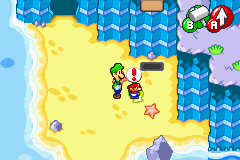 Hidden bean spot in Gwarhar Lagoon, in Mario & Luigi: Superstar Saga.