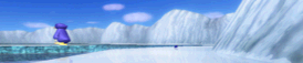 The course banner for N64 Sherbet Land from Mario Kart Wii.