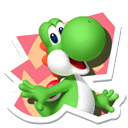 Sticker of Yoshi from Mario & Sonic at the London 2012 Olympic Games