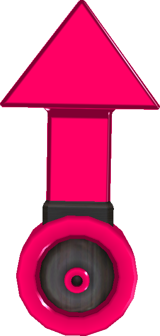 Rendered model of a red gravity switch in Super Mario Galaxy.