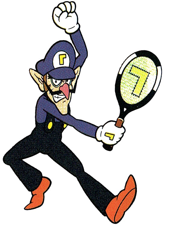 Mario Tennis (GBC) artwork: Waluigi