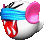 Sprite of a Blindfold Boo from Yoshi's Story