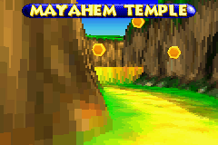 Screenshot of a track opening in the 2004 voxel engine build of Banjo-Pilot, for comparison with Diddy Kong Pilot's 2003 build