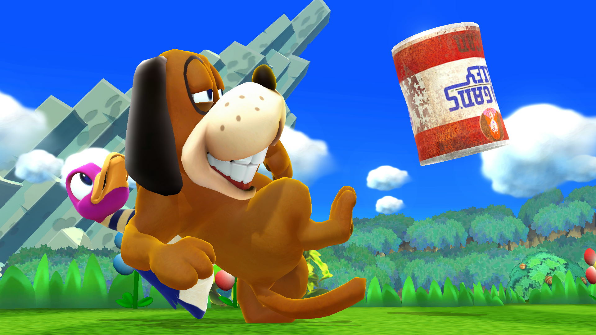 Duck Hunt's Trick Shot in Super Smash Bros. for Wii U.