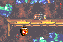 The location of the Warp Barrel of Kannon's Klaim in the Game Boy Advance version