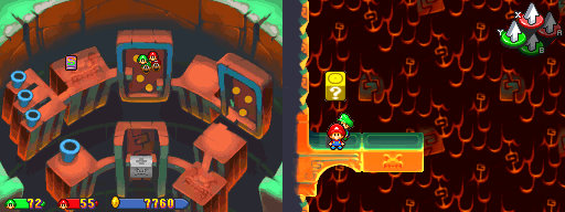 First block in Thwomp Caverns of the Mario & Luigi: Partners in Time.