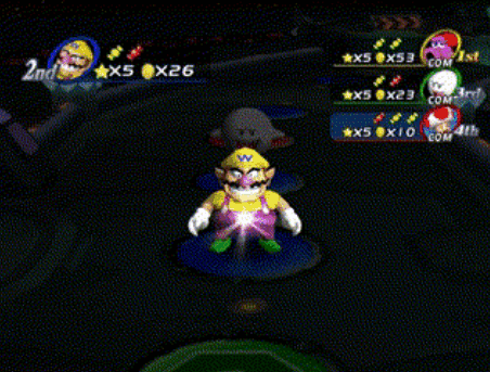 Wario transforming in Mario Party 8