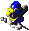 Battle idle animation of a Bluebird from Super Mario RPG: Legend of the Seven Stars