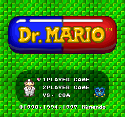 Title screen of Dr. Mario BS Ban on the Satellaview