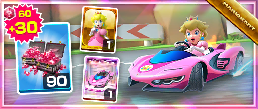 The Pink Wing Pack from the Peach Tour in Mario Kart Tour