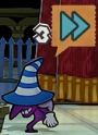 Beldam under the effect of the Fast status, as seen in Paper Mario: The Thousand-Year Door (Nintendo Switch).