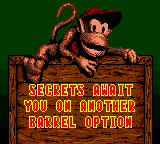 The option to turn DK Barrels and Star Barrels on or off in Adventure mode is unlocked. This message appears after the end credits.