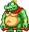 A sprite of King K. Rool, from DK: King of Swing.
