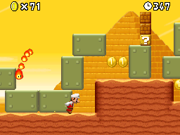 Mario jumping here in World 2-5.