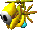 Sprite of a yellow Flying Shy Guy from Yoshi's Story