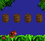 Ropey Rampage's second bonus room in Donkey Kong Country'"`UNIQ--nowiki-00000018-QINU`"'s Game Boy Color prototype, in which the question marks are  not shown after the Red Balloon alternates between the barrels