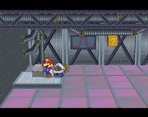 Second treasure chest in X-Naut Fortress of Paper Mario: The Thousand-Year Door.