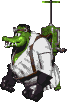 Sprite of Baron K. Roolenstein from Donkey Kong Country 3: Dixie Kong's Double Trouble!