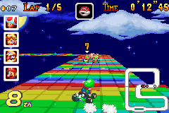 File:MKSC SNES Rainbow Road Screenshot.png