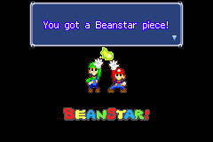 Mario and Luigi getting the Beanstar Piece in Beanbean Outskirts of Mario & Luigi: Superstar Saga.