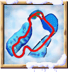 Frosty Village course icon from Diddy Kong Racing DS.