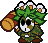 Sprite of a Spy Guy with a hammer, from Paper Mario.