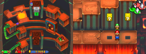 Thirty-first and thirty-second blocks in Thwomp Caverns of the Mario & Luigi: Partners in Time.