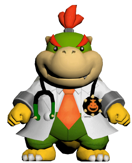 Animated image of Dr. Bowser Jr. from Dr. Mario World
