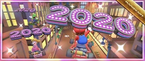 The New Year's 2020 Pack from the 2019 Holiday Tour in Mario Kart Tour