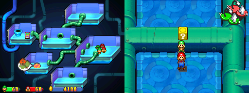 Ninth block in Peach's Castle Dungeon of the Mario & Luigi: Partners in Time.