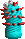 Cyan with red spikes (medium)