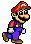 Sprites of Mario's walking animation from Mario's Early Years! Fun with Letters.