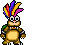 Sprites of Iggy Koopa's walking animation from the MS-DOS version of Mario's Early Years! Fun with Letters.