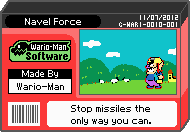 The shelf cover for one of Wario-Man's microgames in WarioWare: D.I.Y.