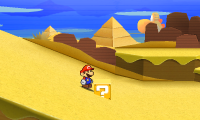 Sixth ? Block in Drybake Desert of Paper Mario: Sticker Star.