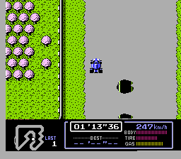 Screenshot of Circuit No-3 from Famicom Grand Prix: F1 Race