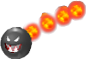 A sprite of a Flame Chomp from New Super Mario Bros. Wii.