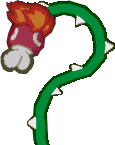 Sprite of a flaming Lava Bud, from Paper Mario.