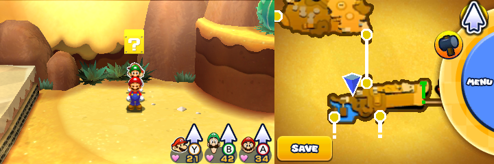 Twentieth block in Doop Doop Dunes of Mario & Luigi: Paper Jam.