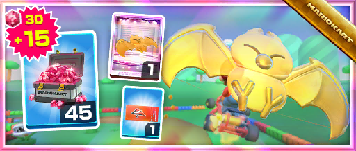 The Gold Swooper Pack from the Hammer Bro Tour in Mario Kart Tour
